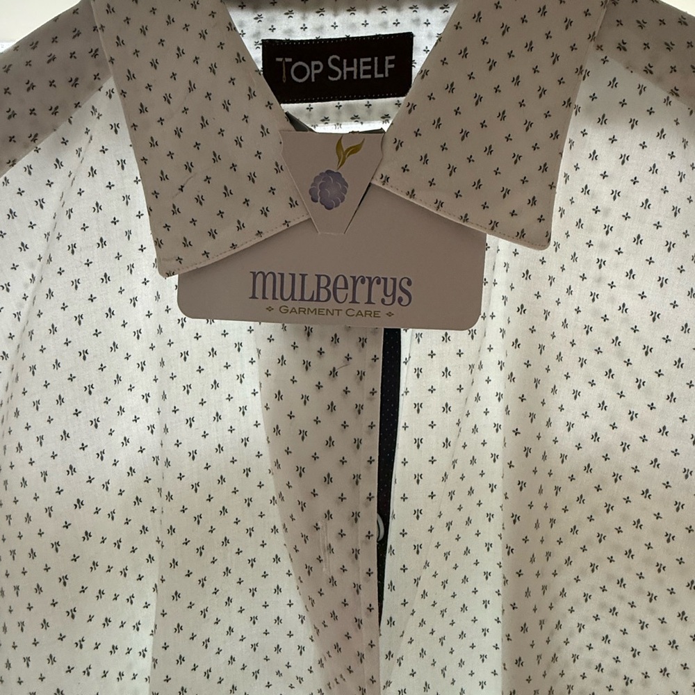 Top Shelf White Patterned Shirt